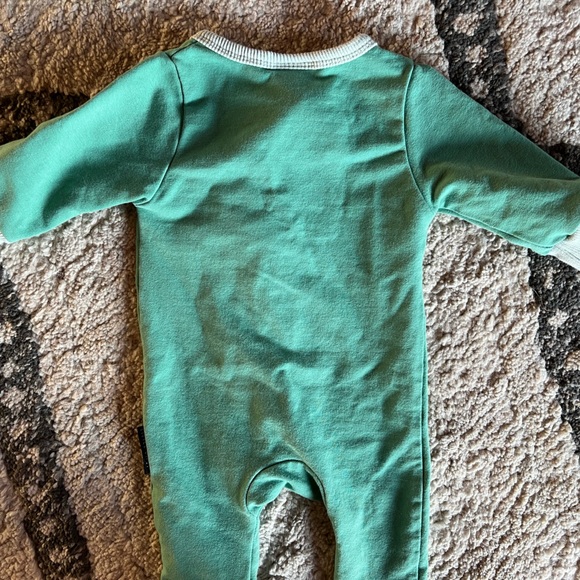 Little Bipsy, Green 2 Way Zipper Romper, 0-3 Months - Picture 6 of 8